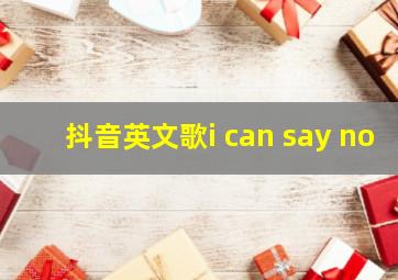 抖音英文歌i can say no